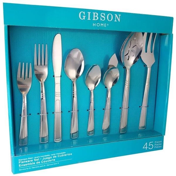 Gibson Home Gibson Home 79678.45 Astonshire Stainless Steel Tumble Finish Flatware Set - 45 Piece 79678.45